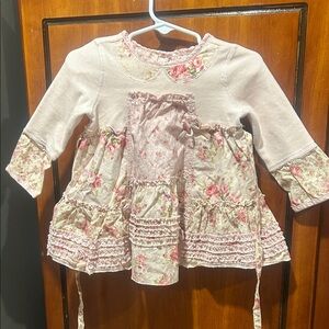 Biscotti Pink Floral Ruffle Dress